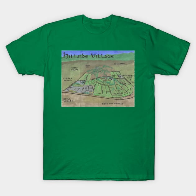 Hillside Village T-Shirt by PendersleighAndSonsCartography